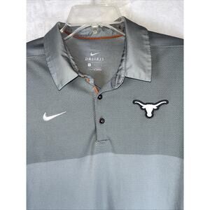 Nike Texas Longhorns Dri Fit Gray Performance Polo Golf Shirt Men's Large Large